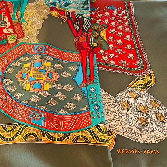 Hermes Accessories - Vintage & Rare 1991 ART DES STEPPES HERMES SCARF
